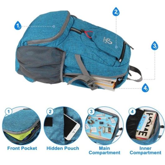 Mochila Waterfly TransformerX 20L dobrável resistente à água