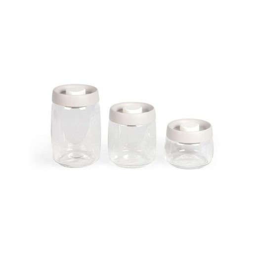 Set de 3 bocales de vidrio borosilicato Livoo al vacío 400 ml 800 ml 1,2 L