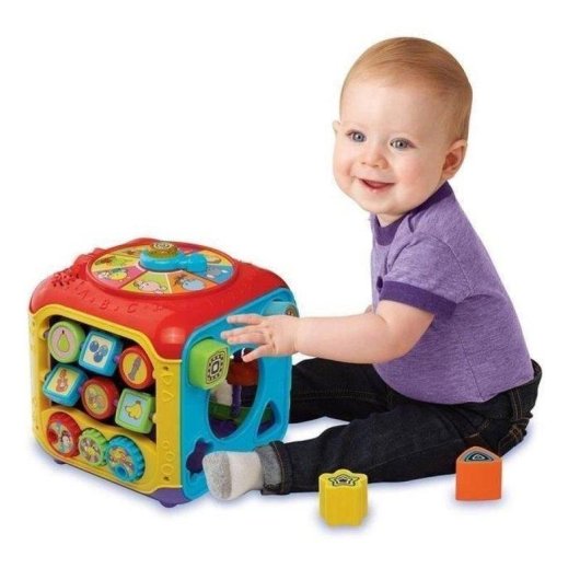 Cubo Didáctico Interativo VTech Baby Super Discovery 9-36 Meses 5 Faces 6 Atividades