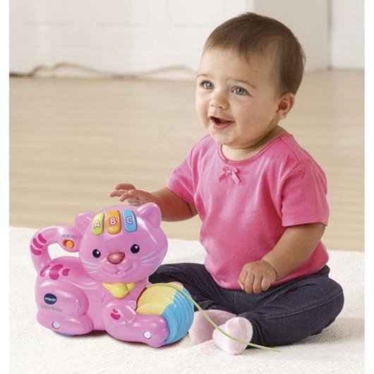 Juguete peluche interativo VTech 1, 2, 3 P'tit Chat 12-36 meses 12 melodias 5 canções