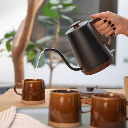 Bouilloire électrique Livoo DOD206 Col de cygne 1,2 L Acier inoxydable 1000 W Base 360° sans fil Arrêt automatique