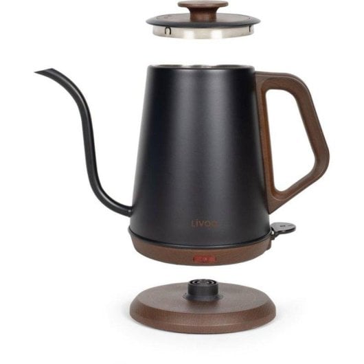 Bouilloire électrique Livoo DOD206 Col de cygne 1,2 L Acier inoxydable 1000 W Base 360° sans fil Arrêt automatique