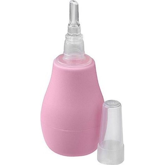 Aspiratore Nasale Bambino BabyOno Rosa con Punta in Silicone Igenica