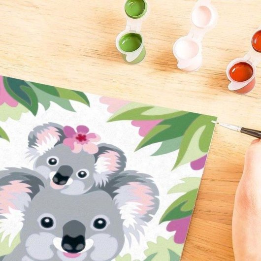 Ravensburger Malen nach Zahlen Set 18x24 cm Koalamutter und Baby mit Glitzer-Rahmen