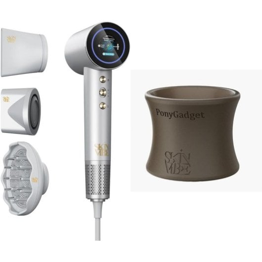 Secador de Cabelo Iónico SkinVibe Aurea Family X Plasma 1600W 4 Temperaturas 2 Velocidades com Acessórios Ecrã Tátil Cinzento