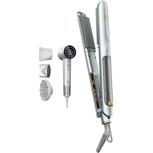 Secador de Cabelo Iónico SkinVibe Aurea Family X Plasma 1600W 4 Temperaturas 2 Velocidades com Acessórios Ecrã Tátil Cinzento