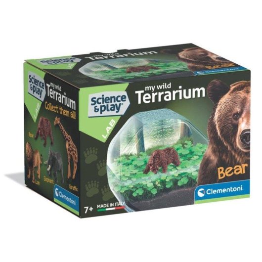 Kit Mini-Terrarium Bär Clementoni - Transparenter Behälter, Samen, Illustriertes Handbuch