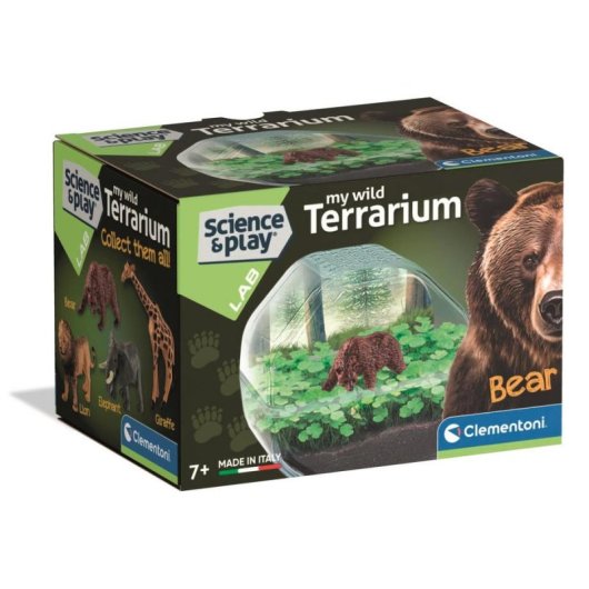 Kit Mini-Terrarium Bär Clementoni - Transparenter Behälter, Samen, Illustriertes Handbuch