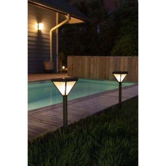 Veilleuse Solaire Galix Acier Inoxydable 25Lm Lumière Blanche Chaude IP44