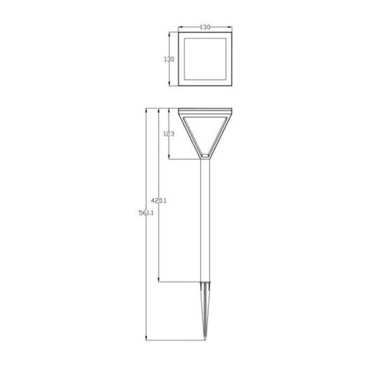 Veilleuse Solaire Galix Acier Inoxydable 25Lm Lumière Blanche Chaude IP44