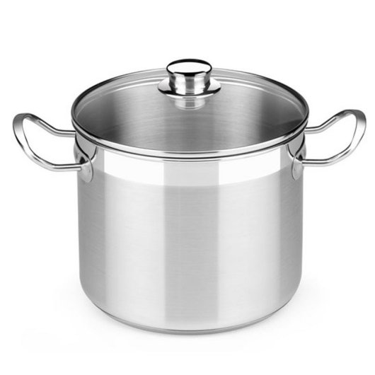 Panela BRA Profissional A343934 6,5 L aço inox com tampa vidro 22 cm