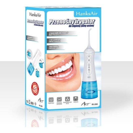 Irrigadores Dentais Hanks Air ARTIR-200 Tecnologia Sem Fios 3 Modos 4 Boquilhas 200 ml