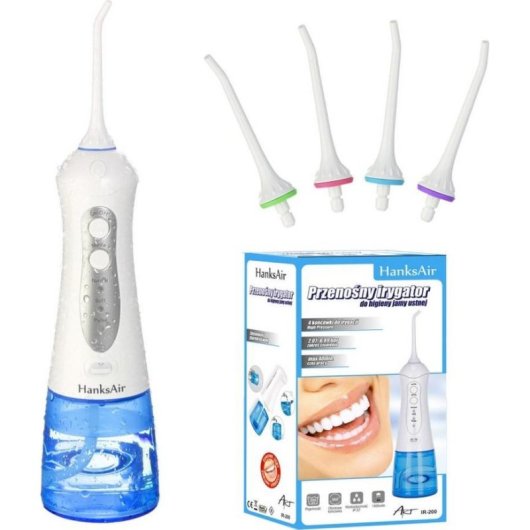 Irrigadores Dentais Hanks Air ARTIR-200 Tecnologia Sem Fios 3 Modos 4 Boquilhas 200 ml