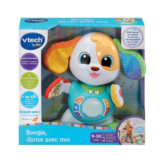 Juguete interactivo VTech Baby Boogie Cão dançante Luzes Música 5 botões educativos