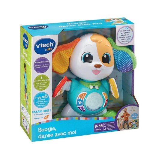 Juguete interactivo VTech Baby Boogie Cão dançante Luzes Música 5 botões educativos