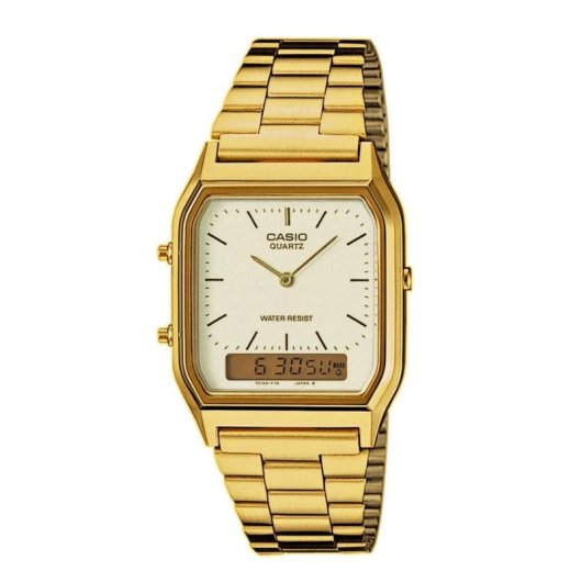 Relógio Casio AQ-230GA-9DMQYES dourado aço inoxidável analógico digital