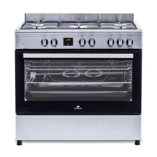 Cuisinière gaz Continental Edison CECP9060IXDD 5 feux 95L catalytique