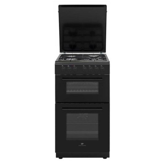 Gasherd Continental Edison CECDF5060B3 50 cm Schwarz 4 Brenner Doppel-Elektroherd 53 L + 32 L