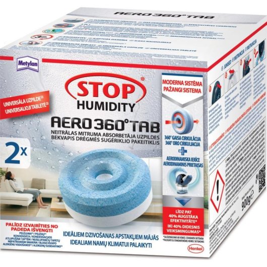 Nachfüllpack Luftentfeuchter Henkel Aero 360 2x450g Tabletten gegen Feuchtigkeit