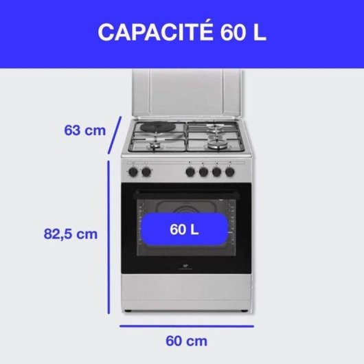 Kochherd Continental Edison Cecm60fcs 3 Gasbrenner 1 Elektroplatte