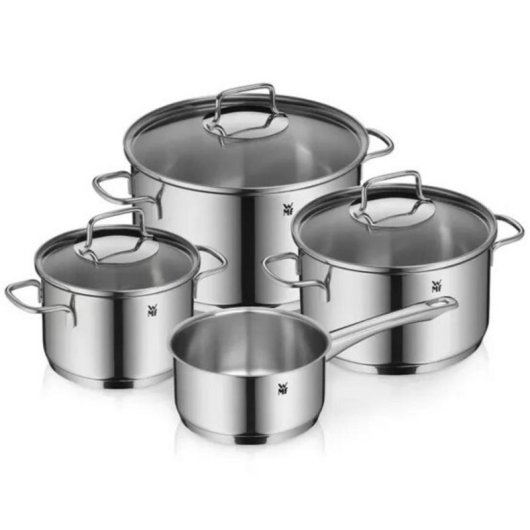 Casserole WMF Astoria Cromargan® 18/10 4 pièces avec couvercle en verre