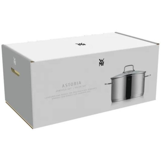 Casserole WMF Astoria Cromargan® 18/10 4 pièces avec couvercle en verre