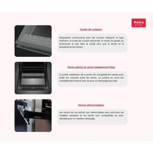 Cuisinière indépendante Amica ACV6003RN 60 cm 4 zones HiLight