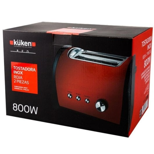 Tostadora Küken 33778 Rojo 2 Ranuras 800 W