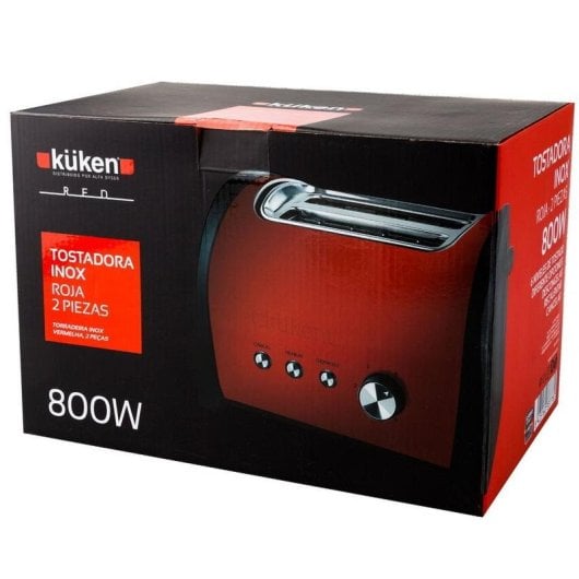 Tostadora Küken 33778 Rojo 2 Ranuras 800 W