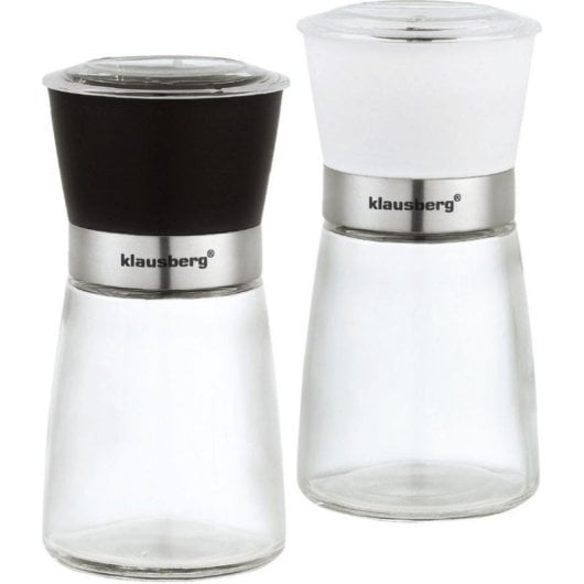 Molinillo de especias Klausberg KB-7257 set manual cerámico 160 ml blanco