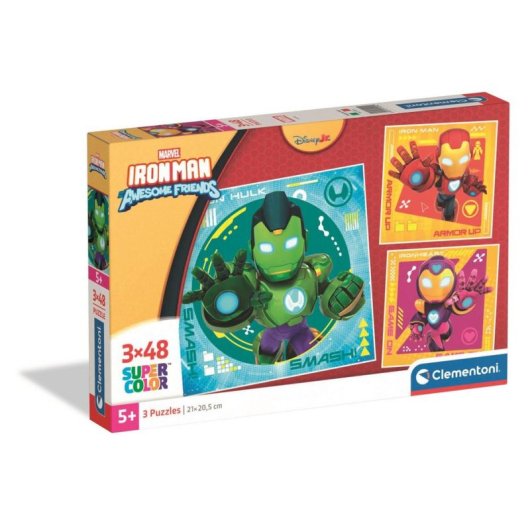 Puzzle Clementoni 25004 Iron Man 3x48 piezas ilustraciones infantiles
