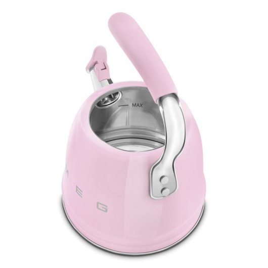 Hervidora SMEG WKF01PK 2,3L Rosa Acero Silbato Universal