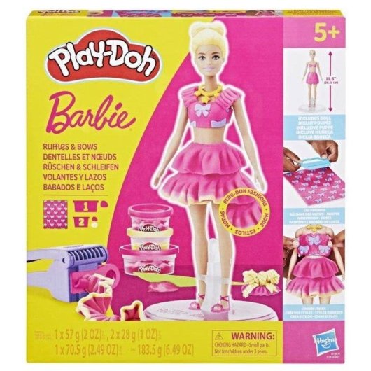 Kit créatif Play-Doh Barbie Ruffles And Bows avec poupée et accessoires