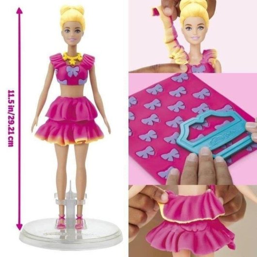 Kit créatif Play-Doh Barbie Ruffles And Bows avec poupée et accessoires