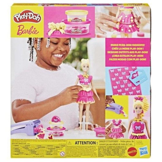 Kit créatif Play-Doh Barbie Ruffles And Bows avec poupée et accessoires