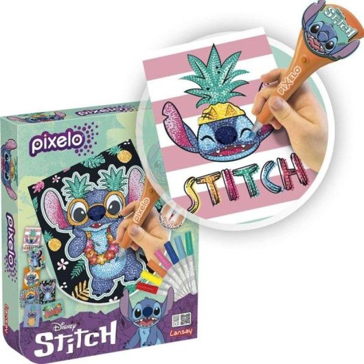 Kit Criativo Lansay Pixelo Stitch Arte Eletrónico Pontos 8 Ilustrações