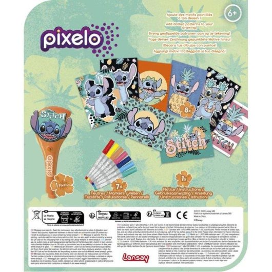 Kit Criativo Lansay Pixelo Stitch Arte Eletrónico Pontos 8 Ilustrações