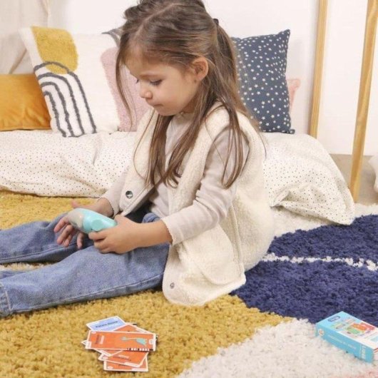 Leitor Educativo MGM Liboo Jade 120 Cartões 240 Palavras Francês/Inglês Sem Ecrã Forma Coruja