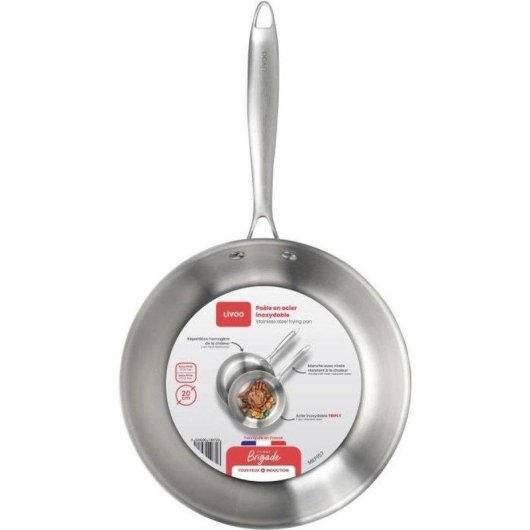 Frigideira Triply Livoo Brigade MEP157 20 cm Aço Inoxidável 3 Camadas Indução