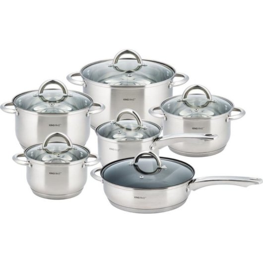 Kochgeschirr-Set KingHoff KH-4450 12-teilig Edelstahl Induktion