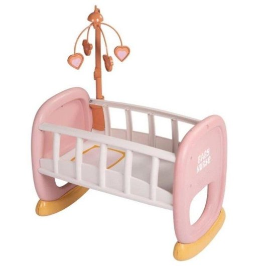 Cuna mecedora pour poupées Smoby Baby Nurse Móvil giratoire 42 cm Rosa
