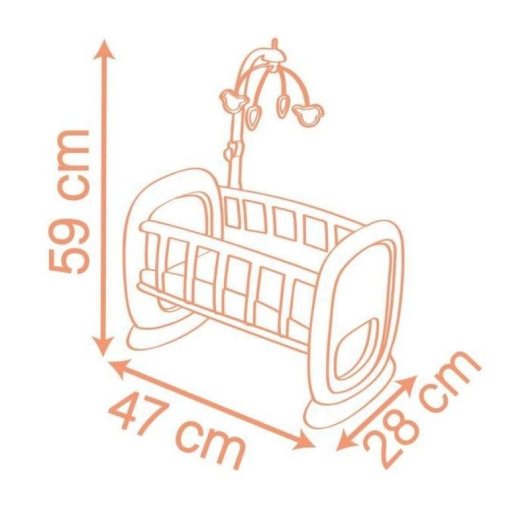 Cuna mecedora pour poupées Smoby Baby Nurse Móvil giratoire 42 cm Rosa