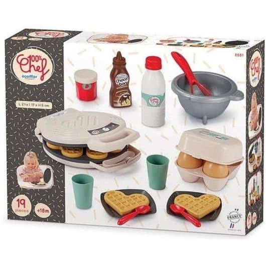 Set Cocina Infantil ECOIFFIER Waffles 10 Piezas Juego de Rol