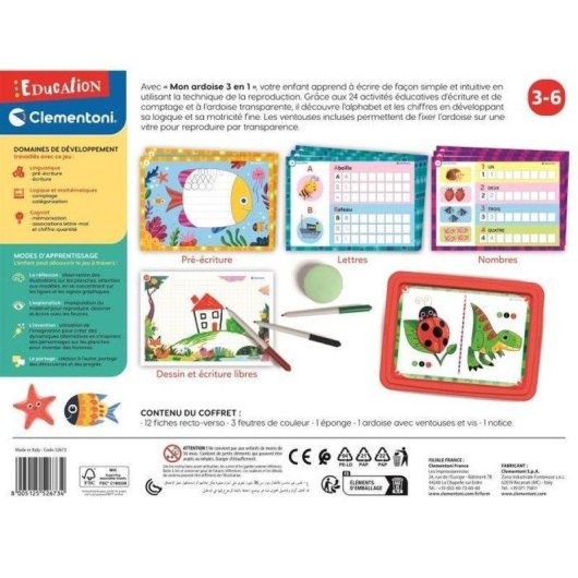 Aktivitätstafel 3 in 1 Clementoni Mon Atelier D'écriture Mehrfarbig