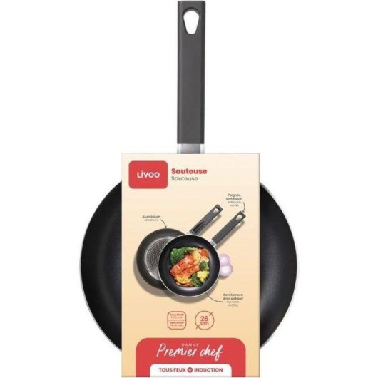 Panela Salteada Livoo MEP153N 26 cm Antiaderente Sem PFOA PFOS Indução