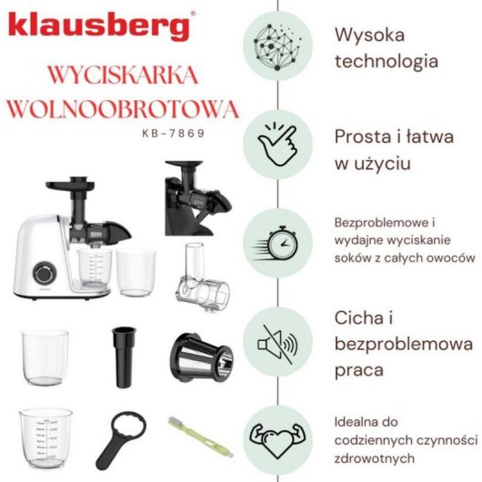 Kaltpresser Klausberg KB-7869 150W Rückwärtsgang