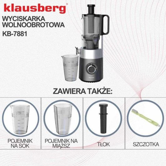 Kaltpresssaftpresse Klausberg KB-7881 180W XXL-Öffnung
