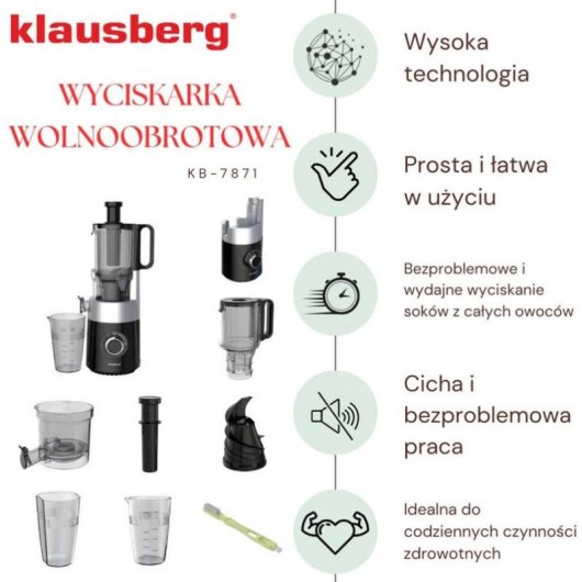 Kaltpresser Klausberg KB-7871 Schwarz und Silber