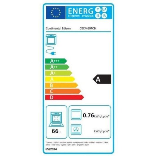 Cuisinière mixte Continental Edison CECM60FCB 3 gaz + 1 électrique 56L