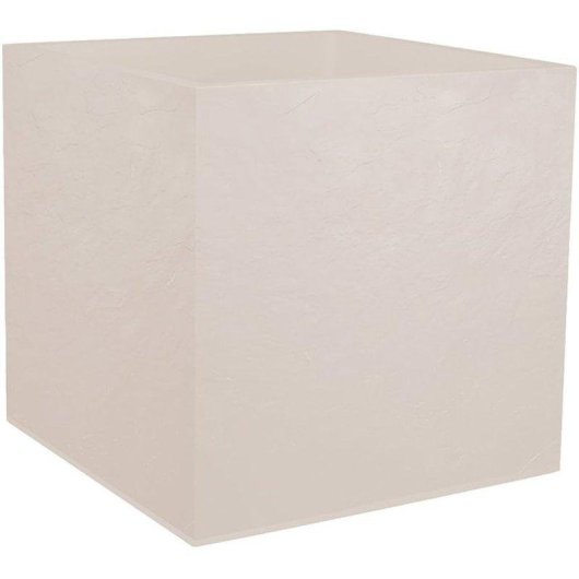 Maceta cuadrada EDA Volcania efecto piedra beige caliza 49,5 cm 57 L